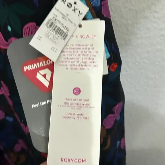 NEW Roxy x Rowley Insulated Snow Bib Ski Pants Floral Print Womens Med Après Ski
